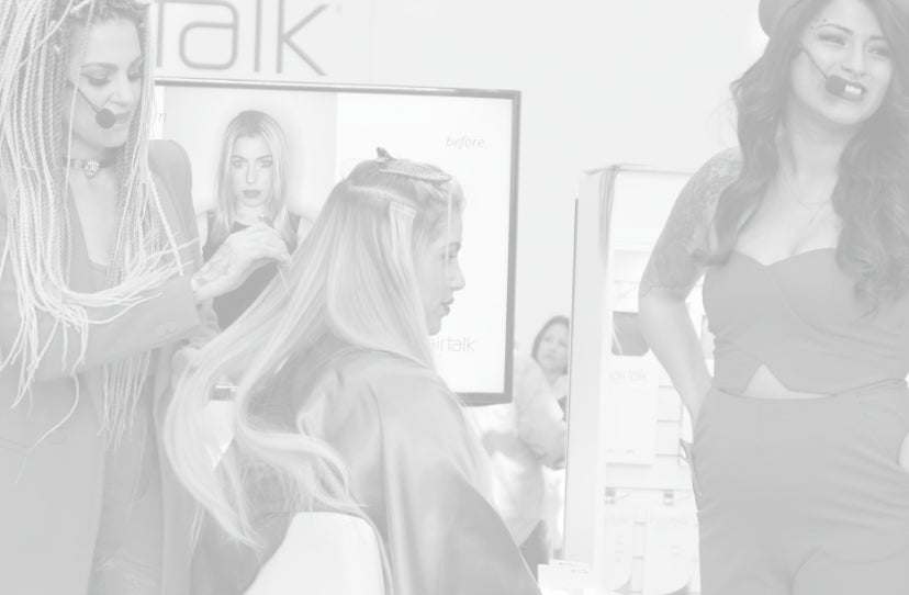 hairtalk trade show educators applying extensions